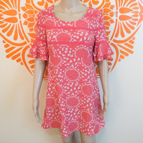 Free People Dresses & Skirts - Free People Pink Floral Ruffled Dress 4